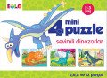 4 Mini Puzzle Sevimli Dinozorlar (2-3 Yaş), Eolo
