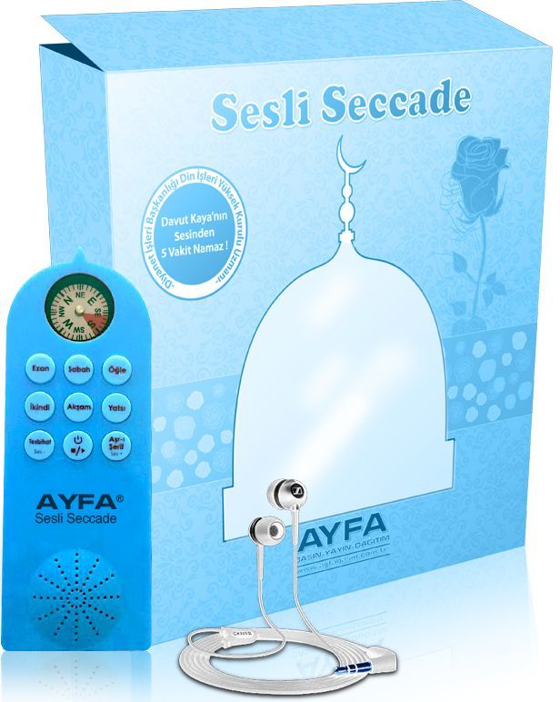 Namaz Kılmayı Öğreten Sesli Seccade (Kulaklıklı) Mavi
