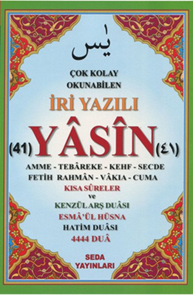 İri Yazılı Arapça Yasin-i Şerif Fihristli Cami Boy  Kod: 168, Seda Yayınları