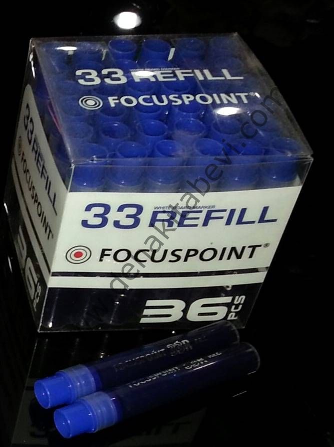 Focuspoint 33 Tahta Kalemi Kartuşu Refill Kartuş (36 Lı Paket) Mavi
