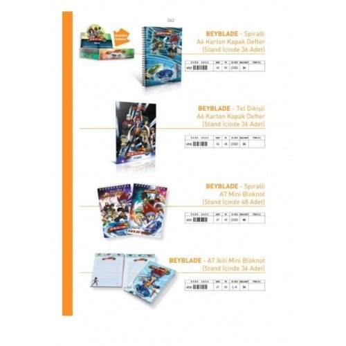 BEYBLADE SİPİRALLİ A6 KARTON KAPAK DEFTER