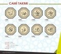 8'li Cami Levhası Ahşap 8'li Cami Takımı  8 köşeli 50x50 cm