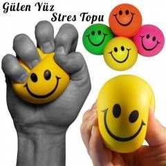 Turuncu Gülen Yüz Desenli Stres Topu (Smiling Face)