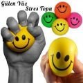 Turuncu Gülen Yüz Desenli Stres Topu (Smiling Face)