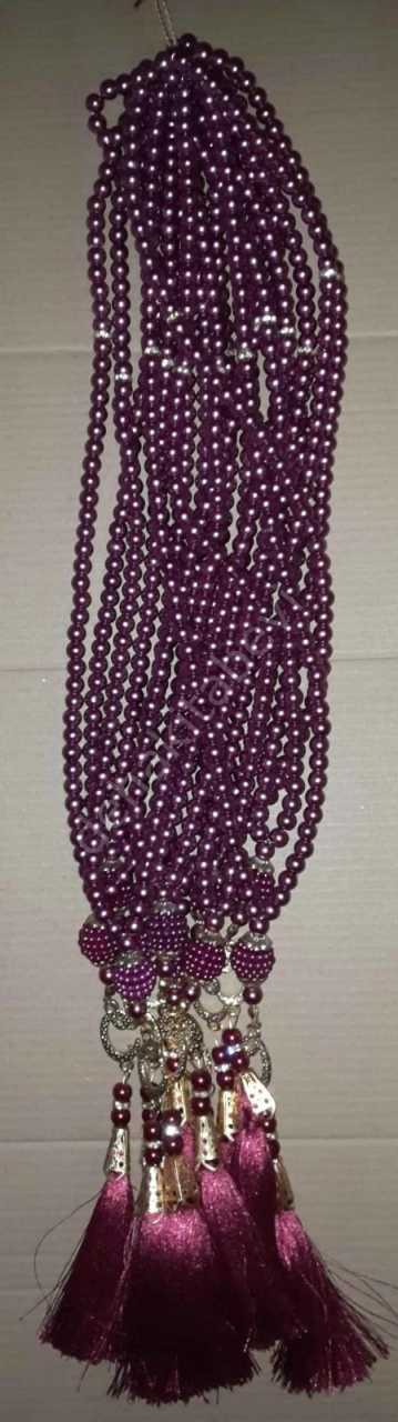 99'luk İnci Tesbih (6 mm) toptan 10 adet-bordo