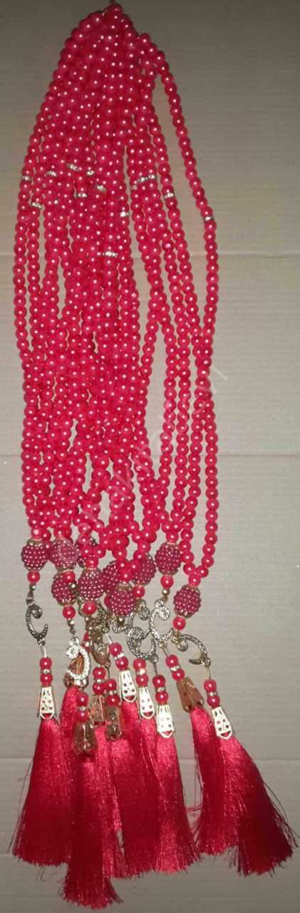 99'luk İnci Tesbih (6 mm) toptan 10 adet-koyu pembe