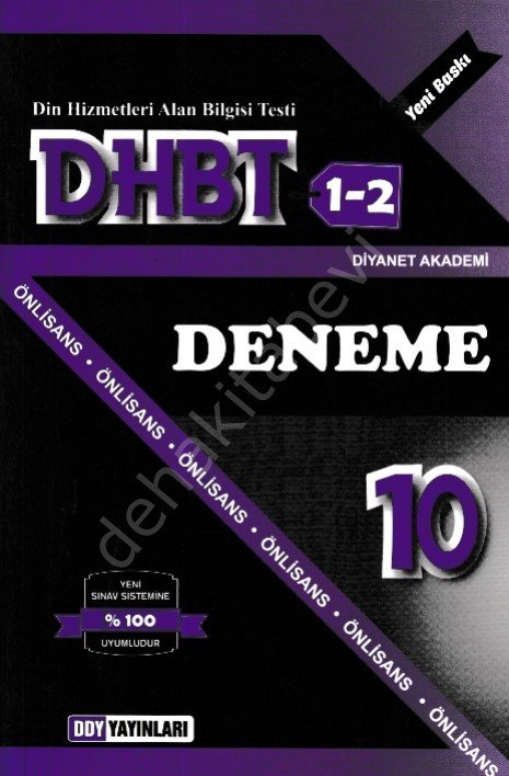 2016 DHBT ÖNLİSANS DENEME, Ddy Yayınları