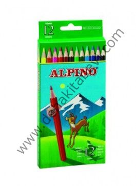 Alpino 12 Renk Uzun Kuru Boya Kalemi Al-654