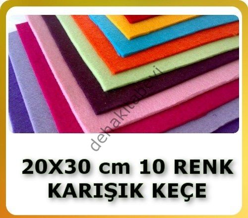 MİKRO KEÇE-011 10 Renk Karışık Keçe 20X30 CM