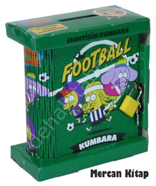 Kral Şakir - Football Kitap Görünümlü Kilitli Ahşap Kumbara