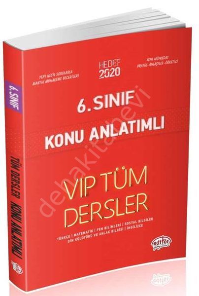 6. Sınıf VIP Tüm Dersler Konu Anlatımlı Kırmızı Kitap, Editör Yayınevi