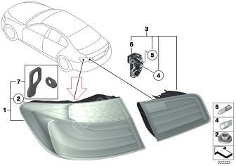Bmw F10 Arka Stop Lambası SOL Dış