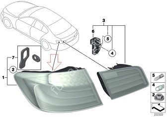 Bmw F10 Arka Stop Lambası SAĞ Dış