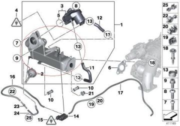 Bmw F10/F20/F30/F30/X1 E84/X3 F25/X4 F26/X5 F15/X6 E71 N47/N47S1 Motor EGR Soğutucu/Eksoz Gazı Soğutma Radyatörü