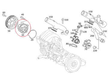 Mercedes W169/W245 266 Motor  Devirdaim Su Pompası