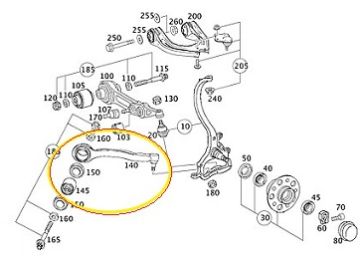 Mercedes W211/W230 Alt Salıncak/Alt Rotilli Eğri Kol/Sağ