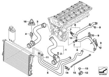 Bmw E39 M52/M54 Motor Radyatör Üst Hortumu
