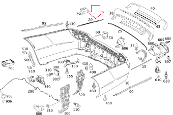 Mercedes W221 Arka Tampon Köşe Nikelajı Sağ