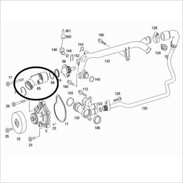 Mercedes W211/W203/W204/W209 271/272 Motor Soğutma Suyu Flanşı/Termostat Kapağı