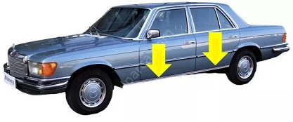 Mercedes W116 Marşpiyel Nikelaj Çıtası SOL