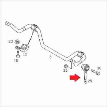 Mercedes W220 Ön Viraj Askı Rotu/Denge Destek Kolu Sağ