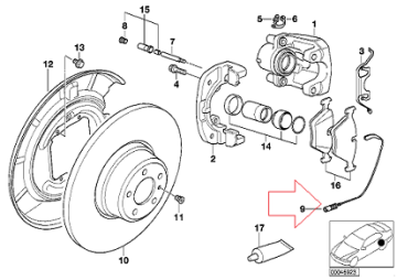 Bmw E38 7.50İL Arka Balata Fişi/Balata Sensörü