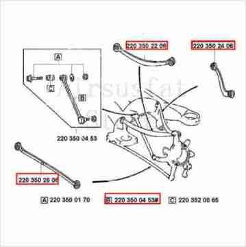 Meredes W220 Salıncak/Bugi Kolu/Eğri Kol Arka Üst Sağ/Sol
