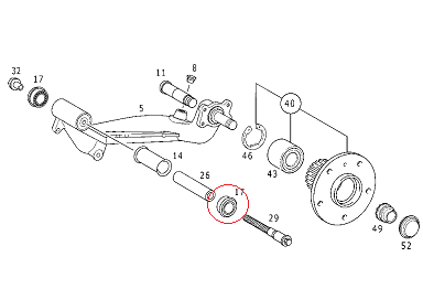 Vaneo W414 1.7 Arka Aks Kovanı/Torsiyon Bilyası Sol
