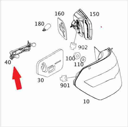 Mercedes E Glass W212 Arka Stop Duyu Dış Sol