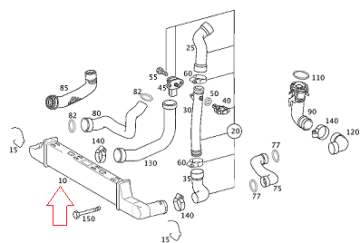 Mercedes W210 612 Motor İntercool Radyatörü/Turbo Radyatörü/Turboşarj