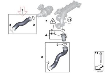 Bmw E90/E91/E92/E93/E84 N47N Dizel İntercool Hortumu/Turbo Hortumu Üst