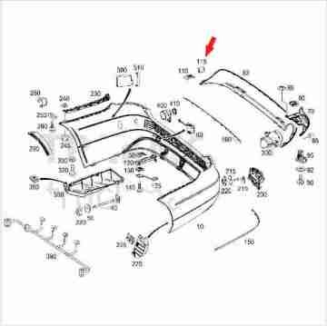 Mercedes E Glass W212 Sabitleme Mandalı/Arka Tampon Kaplaması Alt