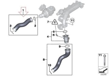 Bmw E90/E91/E92/E93/E84 N47N Dizel İntercool Hortumu/Turbo Hortumu Üst