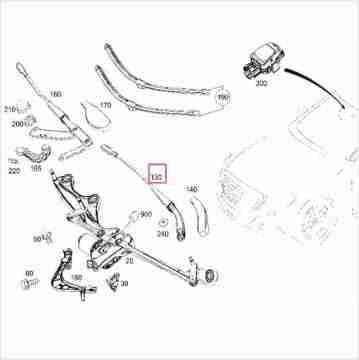 Mercedes W222 350 BlueTEC Ön Cam Silecek Kolu Sol