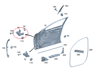 Mercedes E Seri W213 Kapı Menteşesi Ön SAĞ Üst
