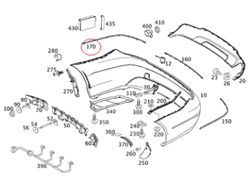 Mercedes W204 Arka Tampon Nikelajı Sağ Köşe