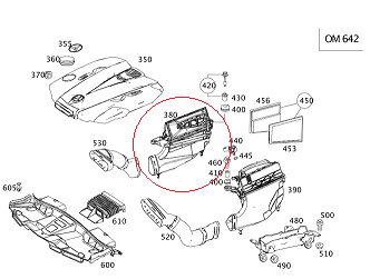 Mercedes W212 642 Motor Sönümleyici Flitre Gövdesi Sağ