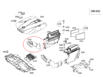 Mercedes W212 642 Motor Hava Borusu/Hava Hattı/Hava Hortumu Sağ