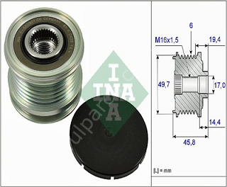 Vito W639/Sprinter 646/651 Motor Şarj Dinamo Kasnağı/Alternatör Kasnağı/Kanallı Bilya(Kopya)