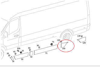Sprinter W910 Yan Bakalit/Yan Çıta SOL