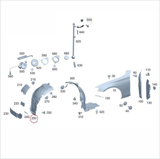 Mercedes E Seri W213 Çamurluk Davlumbazı/Önün Önü SAĞ