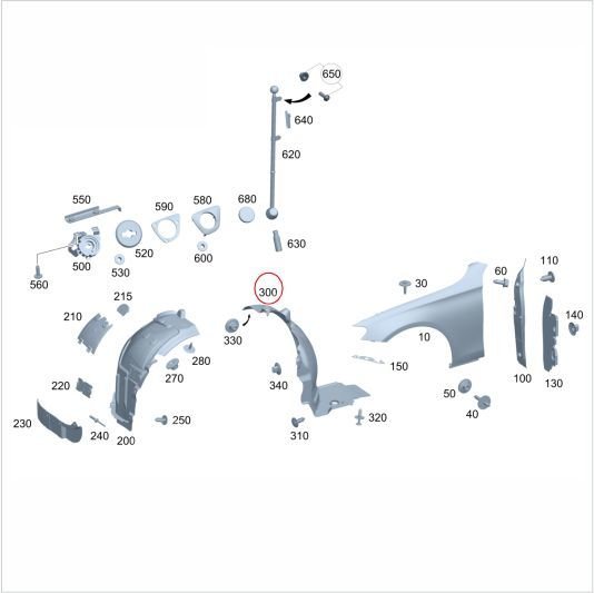 Mercedes E Seri W213 Çamurluk Davlumbazı/Önün Arkası Sağ