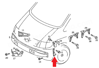 Vito W638 Ön Tampon Braketi Sol