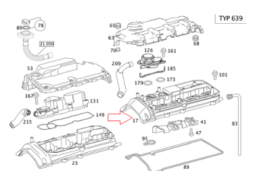 Vito W639 646 Motor Üst Kapak/Külbüratör Kapağı