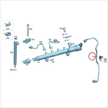 Mercedes W212/W204/W205/W639/Viano 651 Motor Enjektör Borusu/Rekor