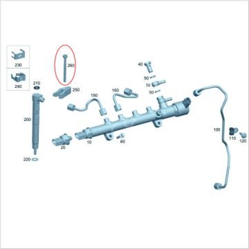 Mercedes W212/W204/W205/W639/Viano 651 Motor Enjektör Saplaması/Enjektör Ciavatası