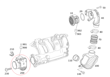 Mercedes W204 271 Motor Gaz Kelebeği/Boğaz Kelebeği