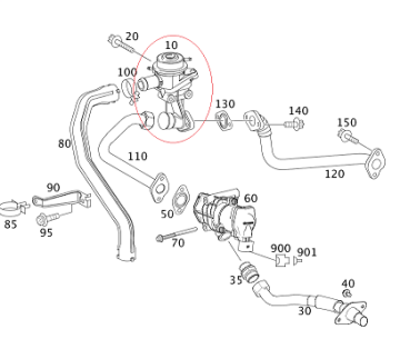 Mercedes W204 271 Motor Egr Valfi