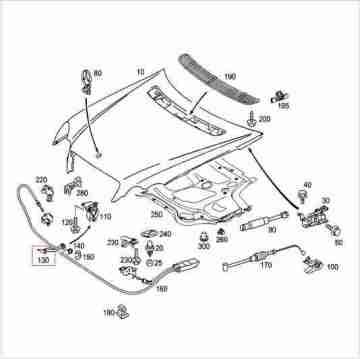 Mercedes W203 Kaput Açma Dili/Ön Kaput Açma Mandalı