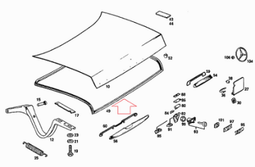 Mercedes W115 Bagaj Fitili/Bagaj Lastiği